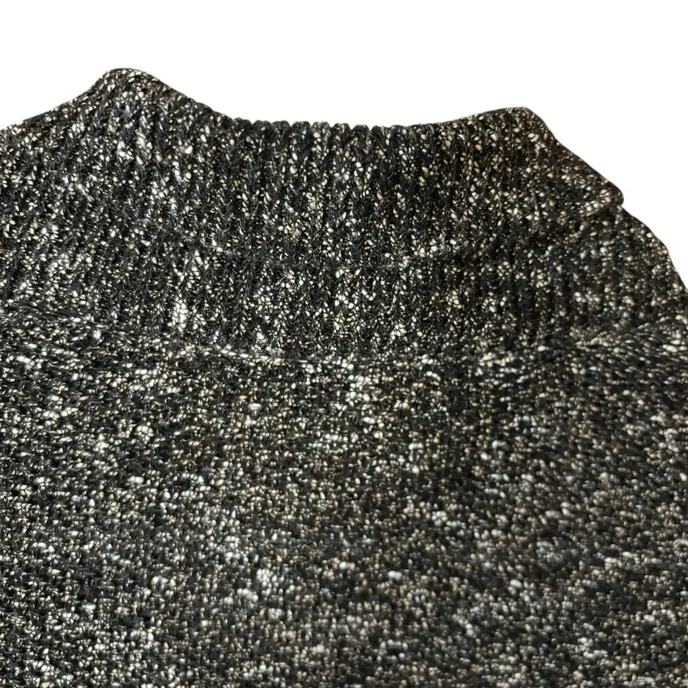 Eileen Fisher Organic Linen Organic Cotton Open Front‎ Cardigan Sm Black Marled
